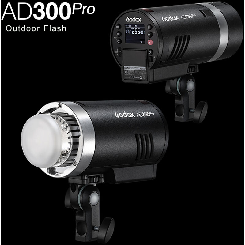 

Godox AD300Pro Luz de flash estroboscopica portatil para exteriores 2.4G Inalambrico 300Ws 5600K TTL 1 / 8000s Sincronizacion rapida 0.01 ~ 1.5s