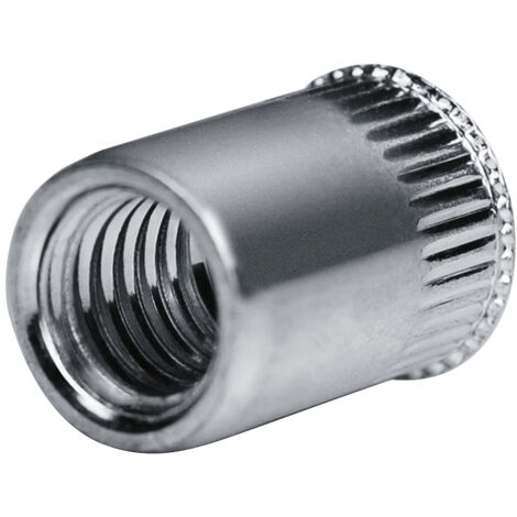 GOEBEL - 250 Stück - Blindnietmuttern - Nietmuttern - M6 Aluminium Blindmuttern kleiner Senkkopf Rundschaft gerändelt mit Unterkopfverzahnung Schaftende offen - GO-NUT Einziehmutter Einnietmuttern