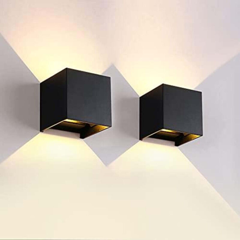 2 pièces Applique Murale led Exterieur Appliques Murales Interieures avec Angle Réglable éclairage mural d'extérieur, Etanche IP65 Lampe Murale