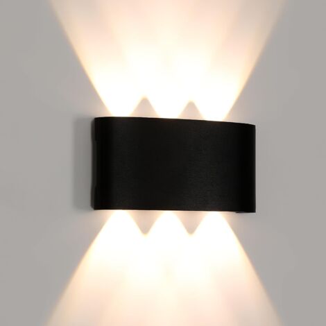 GOECO Aplique de Pared LED Exterior, Lámpara Moderna Up-Down, Iluminación de Pared Impermeable IP65 para Pared Exterior, Garaje, Jardín, Baño, 3000K Blanco Cálido, Longitud 17cm