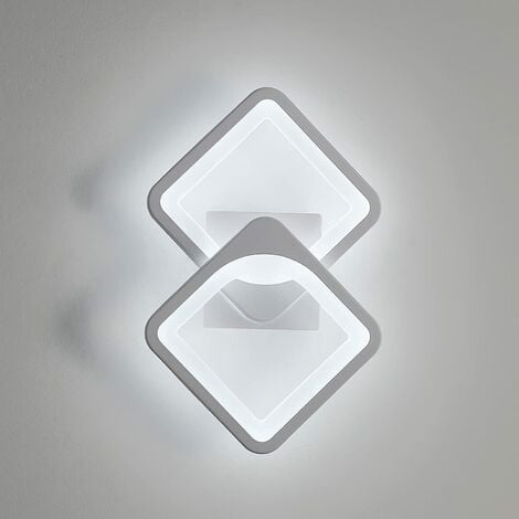 GOECO Applique da parete interno 24w, Lampada da parete LED Bianco freddo, 6000K 2400LM Forma convertibile, per interno scale soggiorno camera letto