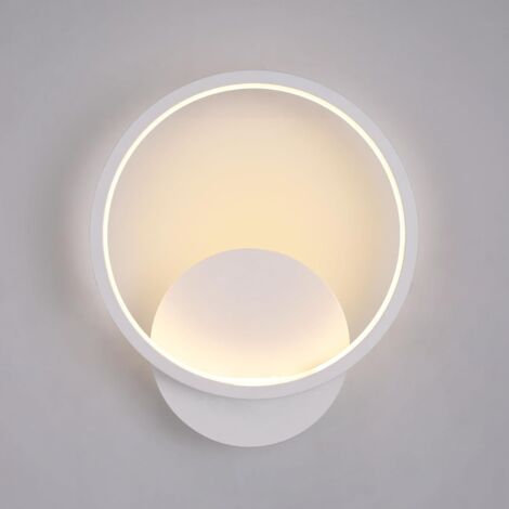 GOECO Applique da parete Interno Moderno led, 12W Lampada da Parete Tondo Bianco Caldo 3000K Lampada da Muro, Perfetto per Camera da Letto Soggiorno Corridoio Bagno Scale AC 220V