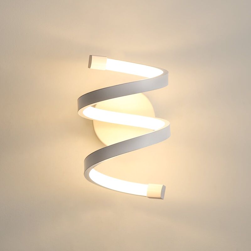 Goeco - Applique Murale led Interieur, Lampe Murale 18W spirale blanche, Luminaire Mural moderne pour Chambre Couloir Bureau Lumière 3000K Blanc Chaud