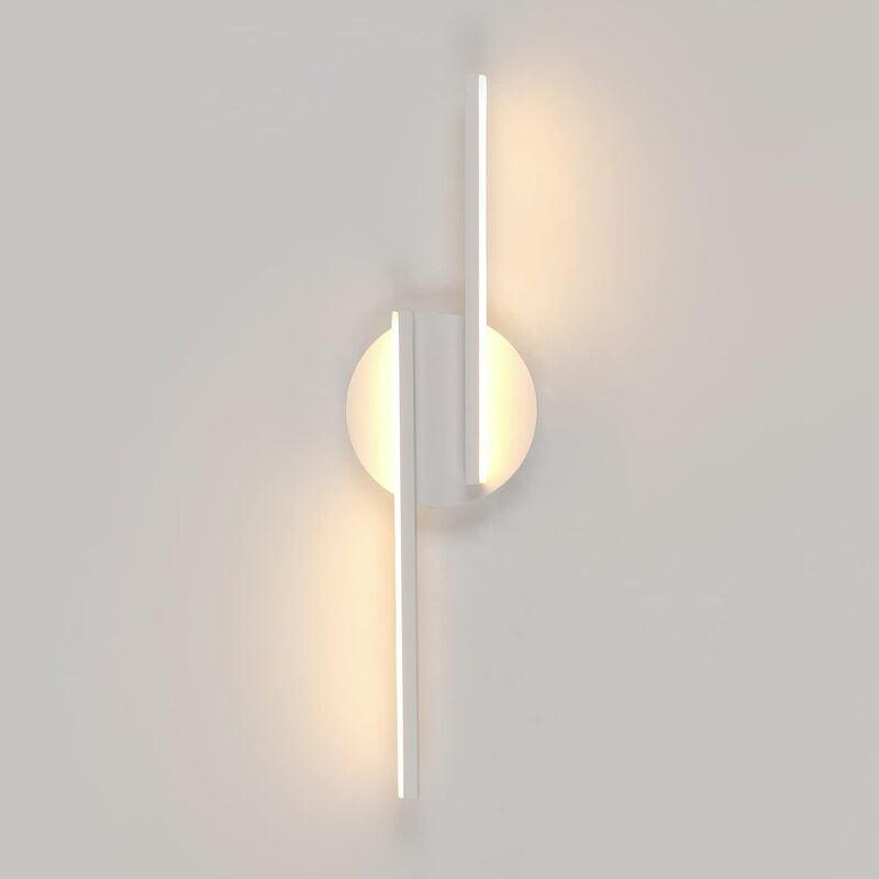 Applique Murale LED Intérieur Lampe Murale Moderne, Appliques Aluminium Pour Salon Couloir Salle De Bain Escalier Veilleuse (Blanc) 3000K Lumière