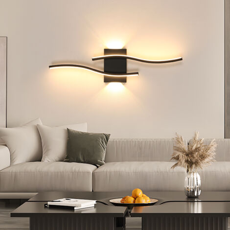 Goeco – Applique murale LED 20W – Éclairage mural noir 3000K blanc chaud – Design minimaliste en aluminium – Installation facile pour chambre et salon