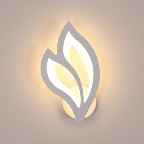 GOECO Applique Murale LED Interieur, 13W 1500LM Créatifs Moderne Lampe Murale en Forme de Fleur en Acrylique 3000K Lumière Blanche Chaude, Luminaire Murale pour Chambre, Salon, Couloir, Blanc