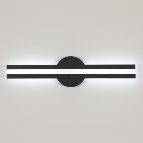 Goeco Applique Murale LED Lunga in Acrilico Nero 58x14 cm – Luce Fredda 18W 220V – Alta Luminosità