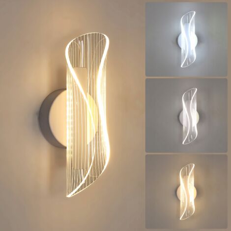 Goeco Applique Murale LED Moderna Semplice per Camera da Letto – Luce Bianca Tricolore Regolabile 3000K-6500K