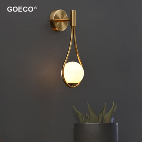 Goeco – Applique murale LED moderne en métal et verre – Culot E27 – Pour éclairage d'ambiance dans salons et cafés – Voltage 110V-250V