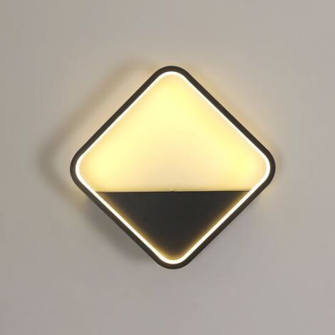 Goeco Applique Murale LED Quadrata 20W Luce Calda 3000K – 25x25x5 cm Alluminio Nero con Effetto Luce Integrato