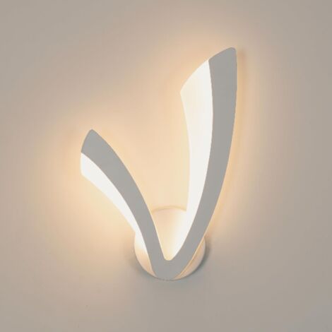 GOECO Applique murali LED Moderno Forma a V Lampada da Parete Bianco Caldo 3000K Per camere da letto, soggiorni, corridoi e disimpegni Bianco
