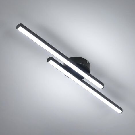 GOECO Dimmbare LED-Deckenleuchte, 20W Modernes Deckenlicht mit 2 langen Streifen, Leuchte Licht 3000K-6500K Moderne Deckenleuchte für Wohnzimmer Schlafzimmer Küche Esszimmer