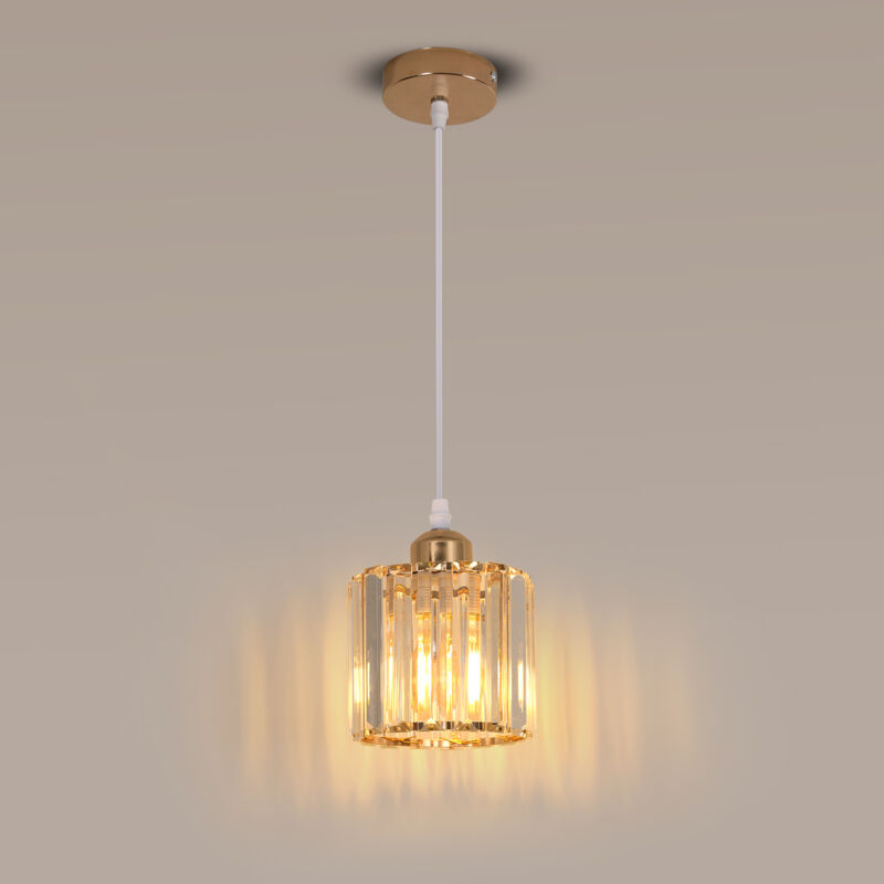 Image of Goeco Gold Crystal Chandelier Long Round&hellip;