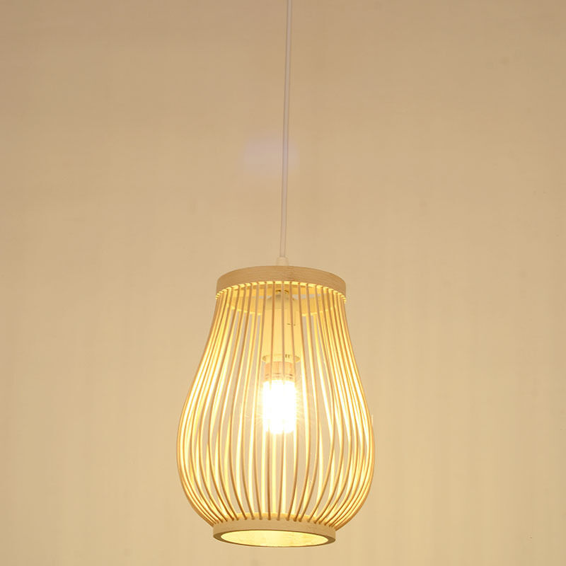 Image of Goeco Handwoven Bamboo Pendant Light, Natural&hellip;