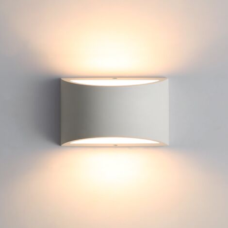 GOECO Indoor Wall Light,7W Warm White LED Modern Plaster Wall Lights,Decorative Up and Down Wall Lamp Sconce for Living Room,Bedroom,Corridor,Stairs,Pathway (G9 LED Bulb Include)