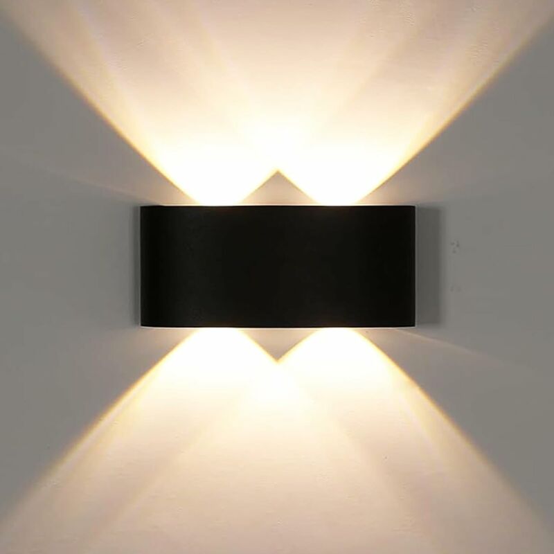 Image of Goeco - Lampada a parete esterna a led, luce moderna verso l'alto lampada da parete 1200lm, illuminazione a parete impermea