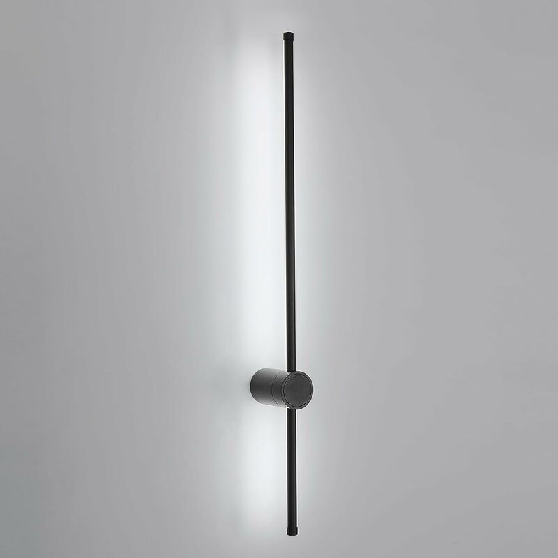 Image of Lampada da parete per interni, lampada da parete a led rotante a 360° 6500K bianco freddo, lampada da parete nera moderna per camera da letto,