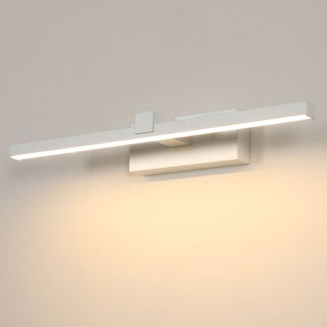 GOECO Lampada da specchio per bagno a LED da 60 cm, 8 W 1100 LM, applique da parete impermeabile IP44, lampada da specchio moderna, bianco caldo 3000 K, bianco