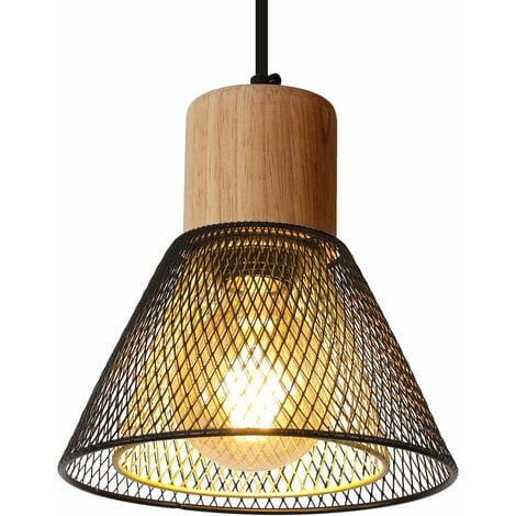 GOECO Lámpara colgante vintage, lámpara de madera retro para cocina, sala de estar, dormitorio, restaurante (bombilla no incluida)