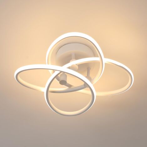 GOECO Lámpara de techo LED para dormitorio, lámpara de techo acrílica con diseño floral creativo moderno, luz blanca cálida 3000K 38W 4500LM, luz de techo LED moderna