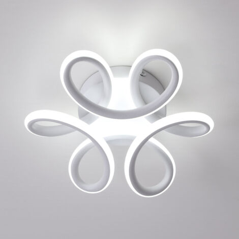 GOECO LED Ceiling Light, Ceiling Light 22W, Modern Curved Design Chandelier Lamp for Hallway Balcony Living Room Kitchen Bathroom Bedroom, Cool White 6500K, Diameter 26cm