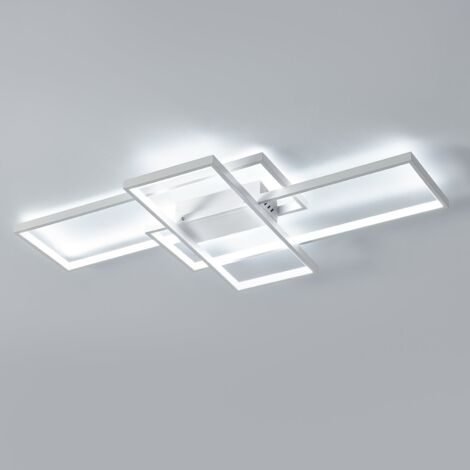 GOECO LED ceiling light modern white cold 6000k rectangle ceiling lamp for living room bedroom dining room white desk