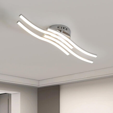 GOECO LED Deckenleuchte, Einfache Wellenförmige Deckenlampe, 4 flammig, 4.000K Neutralweiß 24W, 2.000 Lumen, Moderne LED Lampe für Wohnzimmer oder Küche(Neutralweiß)