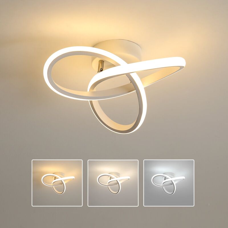 Plafonnier Led Dimmable 20W Moderne Lampe de Plafond Dimmable 3000K/4000K/6000K Pour Cuisine Salle à Manger Chambre Couloir Entrée Balcon Blanc