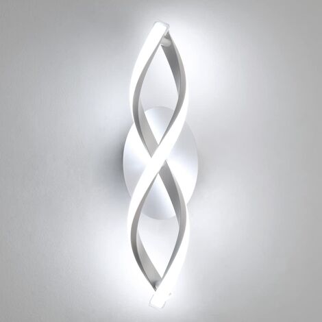 GOECO LED Wandleuchte Moderne Spiralform Wandlampe Kaltweiß 6000K Für Schlafzimmer, Wohnzimmer, Flur, Diele Weiß