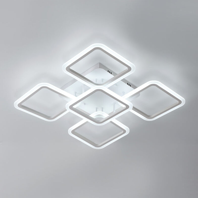 Lustre de Plafond led, Ø60CM Moderne Plafonnier led, 90W Lampe de Plafond Acrylique pour Salon Chambre Blanc Froid 6500K