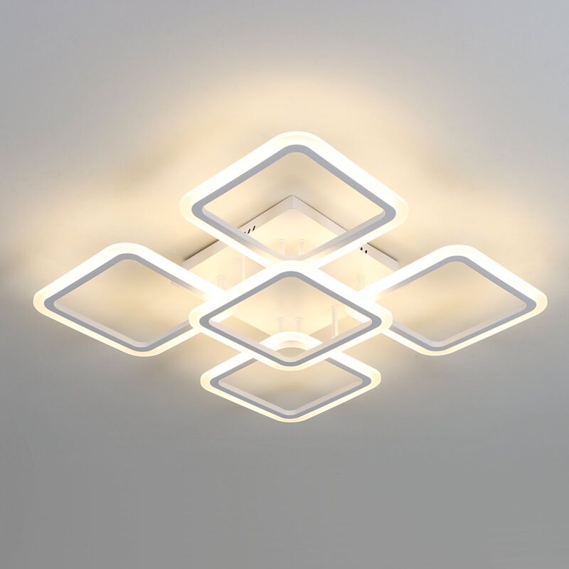 Lustre de Plafond led, Ø60CM Moderne Plafonnier led, 90W Lampe de Plafond Acrylique pour Salon Chambre Blanche Chaude 3000K