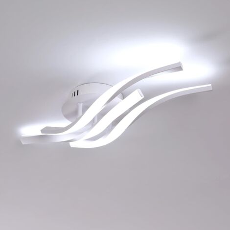 Goeco Modern LED Ceiling Light 24W 2700LM 52cm, Long Rectangle Flush Mount 6500K Cool White, Creative Design for Living Room Bedroom Kitchen Bathroom Hallway