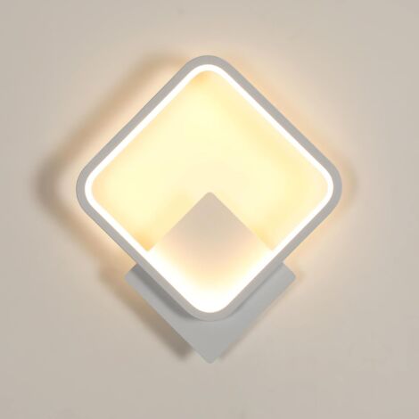 Goeco Modern LED Wall Light 17W 3000K Warm White, Round 30cm White Indoor Sconce for Bedroom Living Room Hallway Stairs