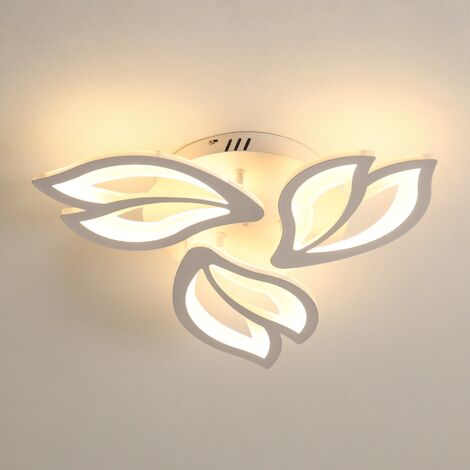 GOECO Moderna Plafoniera LED, 45W Creativa Petalo Lampadario Soffitto LED, Pannello acrilico Luci di Soffitto per Bagno Soggiorno Camera da Letto, Luce Bianca Calda (3 Heads）