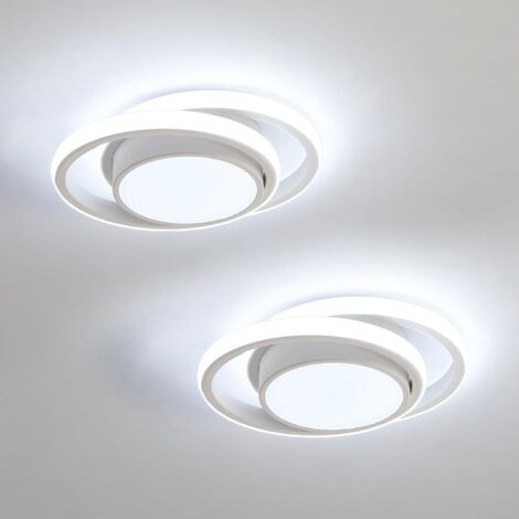 Goeco Pacco da 2 Plafoniere LED Rotonde Bianche 32W 2500lm cad – Luce Fredda 6500K – Moderne per Soggiorno Camera Corridoio