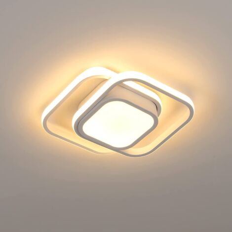 GOECO Plafón LED 32W Diseño moderno Blanco Cálido 3000K Cuadrado Lámpara Techo LED Para salón dormitorio comedor despacho Blanco φ27cm