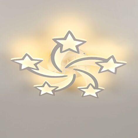 GOECO Plafón LED Diseño moderno Blanco Cálido 3000K Forma de estrella Lámpara Techo LED Para salón dormitorio comedor despacho Blanco