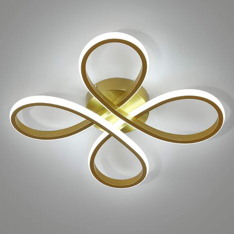 GOECO Plafón LED Diseño moderno Blanco Frío 6000K Creativa forma floral Lámpara Techo LED Para salón dormitorio comedor despacho Oro