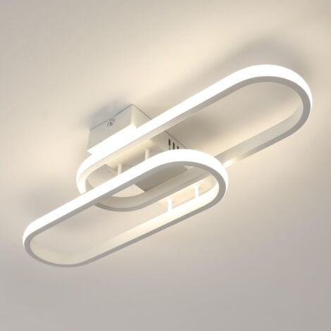 GOECO Plafones LED Moderna Blanca de Acrílico 32W 3600LM, Luz Natural 4500K para Sala de Estar Dormitorio Cocina Baño Pasillo Balcón (50x17x8cm)