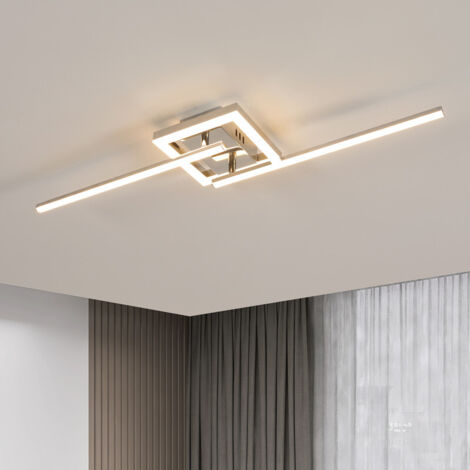 GOECO Plafoniera a LED a 2 luci, plafoniera a onda rotante, lampada da soffitto a LED moderna in argento da 26 W e 2340 lm, plafoniera per soggiorno, luce bianca calda 3000 K per camera da letto, corr
