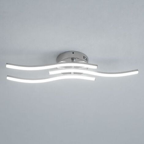 GOECO Plafoniera LED 18W Design moderno Forma d'onda Lampada a Soffitto Bianco Freddo 6000K Per soggiorno, camera da letto, sala da pranzo, ufficio