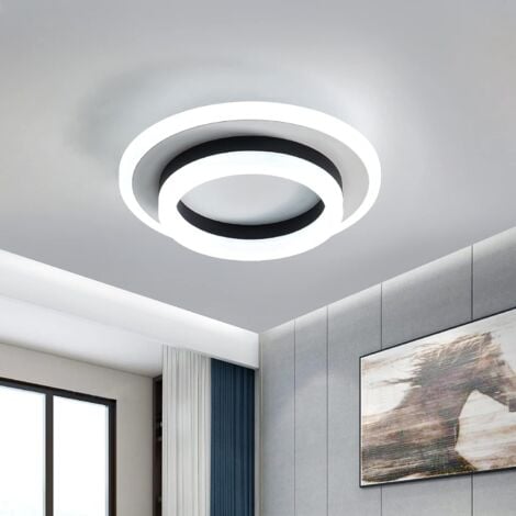 GOECO Plafoniera LED 22W 1920 Lumen, Lampada Moderna 6500K, Lampadario Rotondo per Camera da Letto Soggiorno (Diametro 20cm)