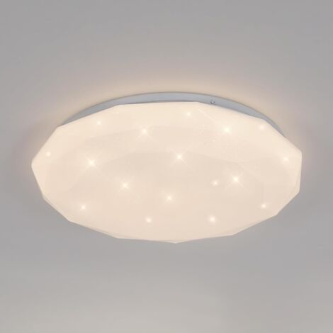 GOECO Plafoniera LED 24W a Stella, 4000K Luce Bianca Neutra, Lampada a Soffitto Design Diamante per Cameretta Cucina Corridoio Bagno (33x33x5cm)