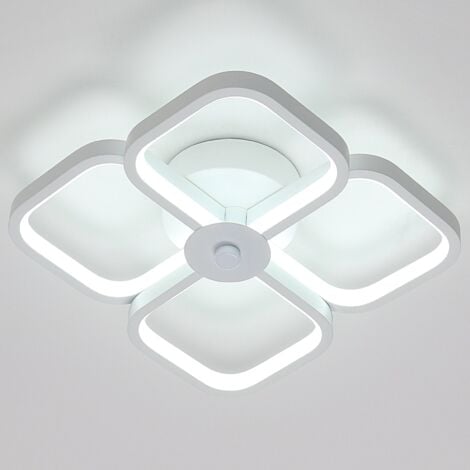 GOECO Plafoniera LED 30W Design moderno Bianco Freddo 6000K Anello quadrato Lampada a Soffitto Per soggiorno, camera da letto, sala da pranzo, ufficio Bianco