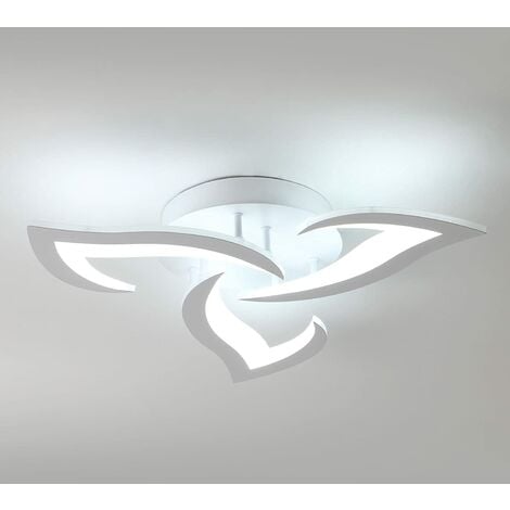 GOECO Plafoniera LED 36W Design moderno Bianco Freddo 6000K Forma creativa del fiore Lampada a Soffitto Per soggiorno, camera da letto, sala da pranzo, ufficio Bianco