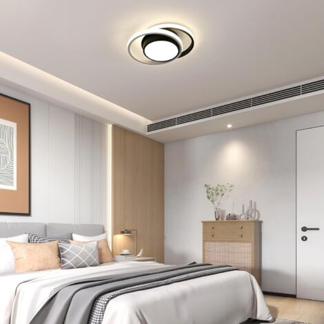 Goeco Plafoniera LED Circolare 28 cm – 32W 3600lm Luce Naturale 4500K – Moderna per Soggiorno Camera Cucina Corridoio – Colore: Nero o Bianco
