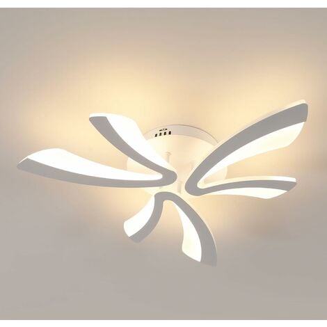 GOECO Plafoniera LED Design moderno Bianco Caldo 3000K Forma creativa del fiore Lampada a Soffitto Per soggiorno, camera da letto, sala da pranzo, ufficio Bianco