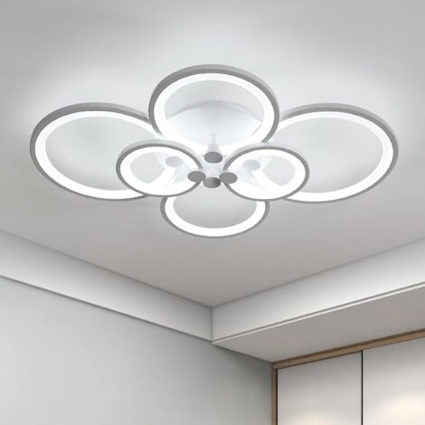 GOECO Plafoniera LED Design moderno Bianco Freddo 6000K 80W Anello Lampada a Soffitto Per soggiorno, camera da letto, sala da pranzo, ufficio Bianco