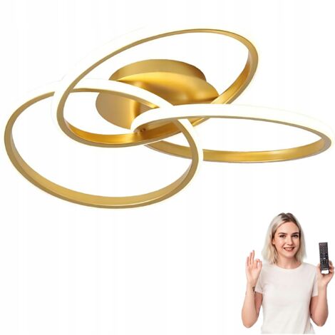 GOECO Plafoniera LED dorata con telecomando e 3 colori