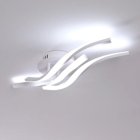 GOECO Plafoniera LED, Lampada da Soffitto Moderna 24W 2700LM, Creativa Plafoniera per Camera da Letto, Salotto, Bagno, Corridoio, Cucina, Bianco Freddo 6500K, Lunghezza 52cm